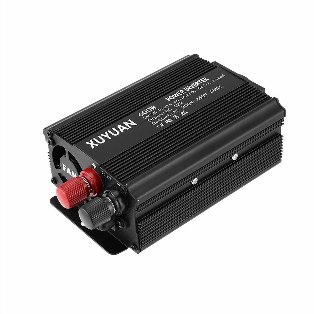 Power Inverter 600W USB DC 12V to AC 220V with LED Indicator Car Converter for Household Appliances