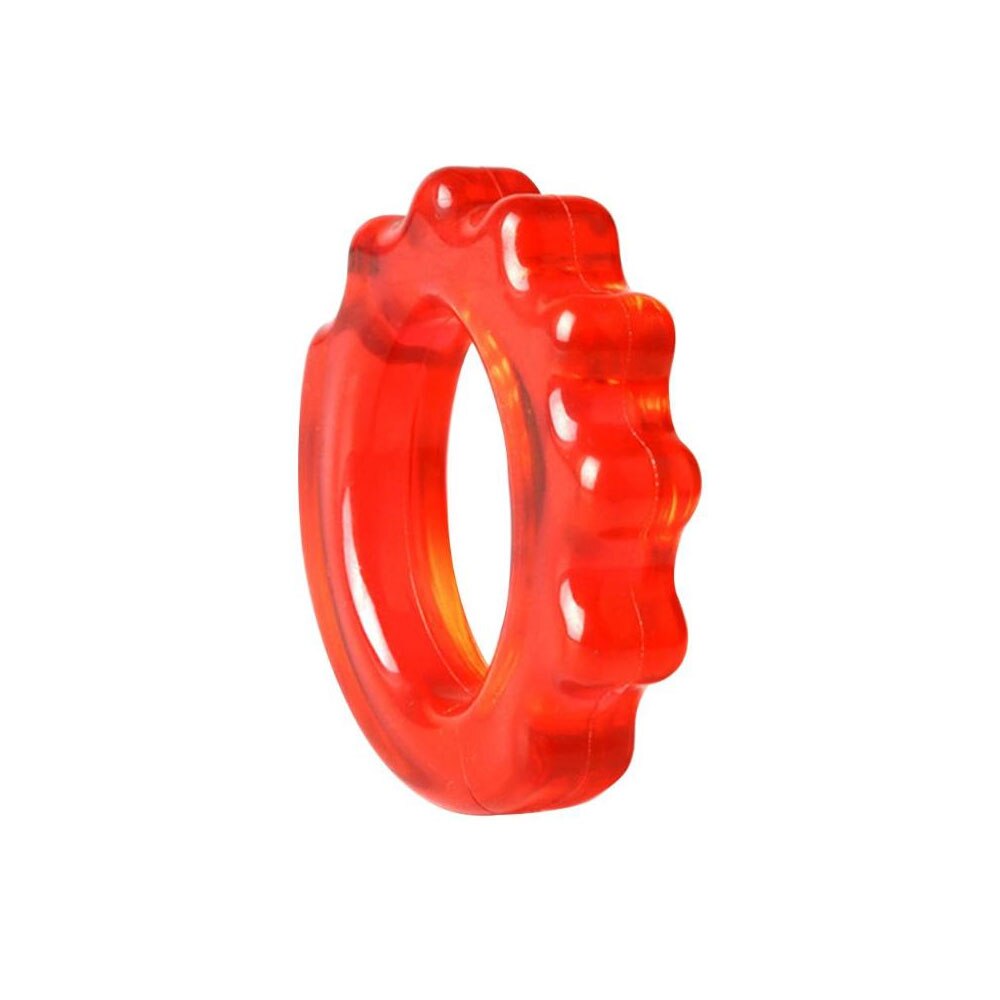 1Pcs Byepain Hand Exerciser Ringen Pvc Ringen Muscle Power Training Loops Expander Training Sport Exerciser Vinger: Red