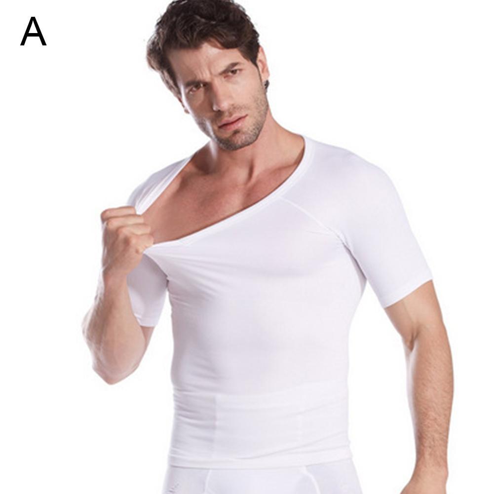 Mannen Afslanken Shaper Houding Vest Mannelijke Buik Buik Voor Corrector Compressie Body Building Fat Burn Borst Tummy Shirt Corset: A / XXL