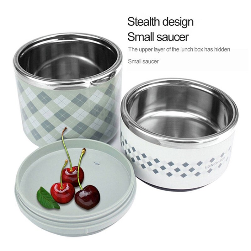 Draagbare roestvrijstalen thermische lunchbox voor op kantoor, lekvrije thermo lunchbox, voedselcontainer