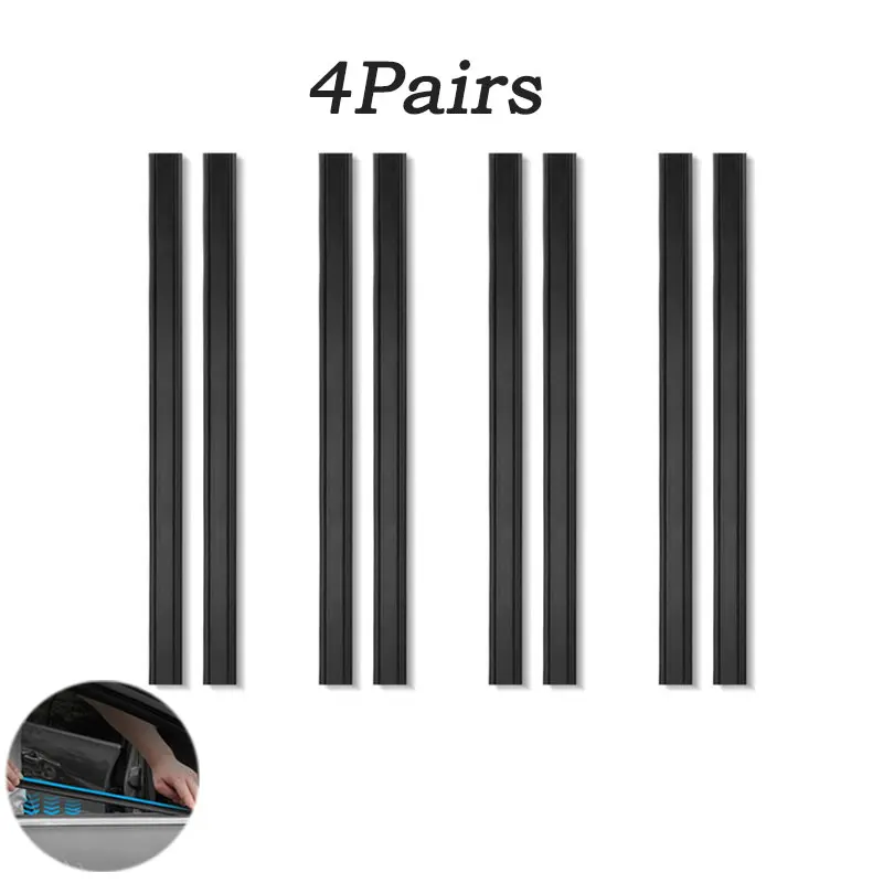 4Pairs Universal Car Side Window Wiper Accessories Window Cleaning Tool For Car Water Mist Removal Wipers Blade: Blue