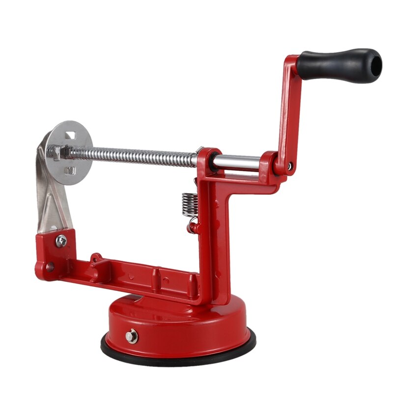 Cortador de patatas en espiral accesorios de cocina de acero inoxidable, máquina de corte Manual, Metal rojo