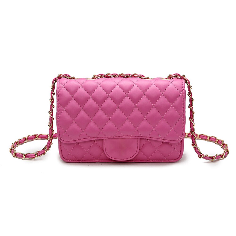 Bag female mini bag ins super fire shoulder messenger bag small fragrant rhombus chain bag: Rose Red(GG)