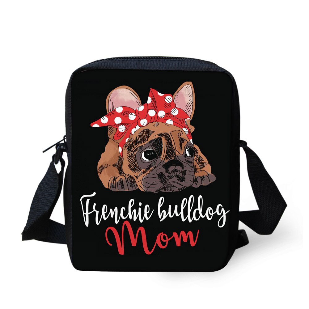 ELVISWORDS Bulldog Pug bolsa de perro Mini bolsos de mensajero para niños mochilas escolares niñas bolso de hombro para mujer bolsa de viaje mejores de navidad