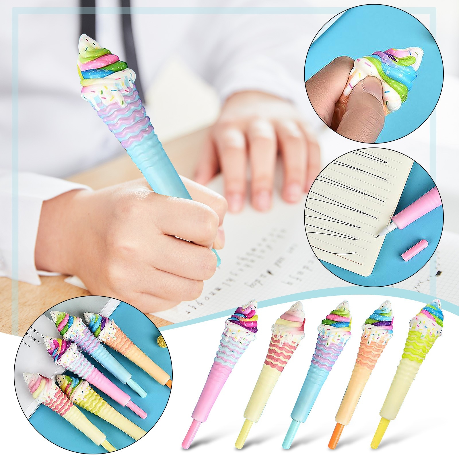 And Novel Ice Cream Toy Pen Male And Female Decompression Toy sensory fidget toys set