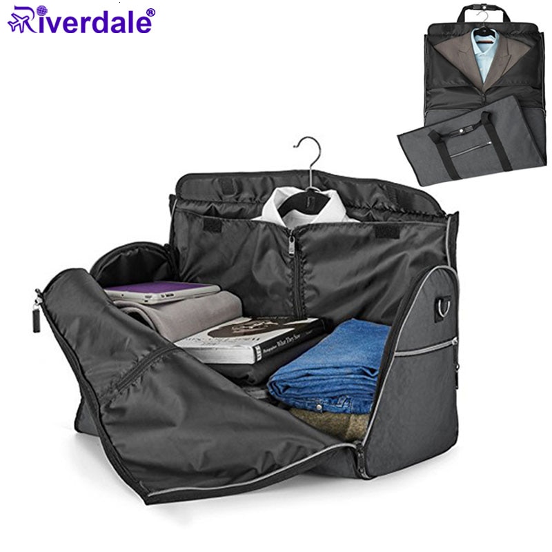 Bolso de viaje de nailon 420D resistente al agua, bolso de viaje grande, bolsas de equipaje, Organizador con correa de hombro, bolsa de traje, bolso de viaje plegable para hombre