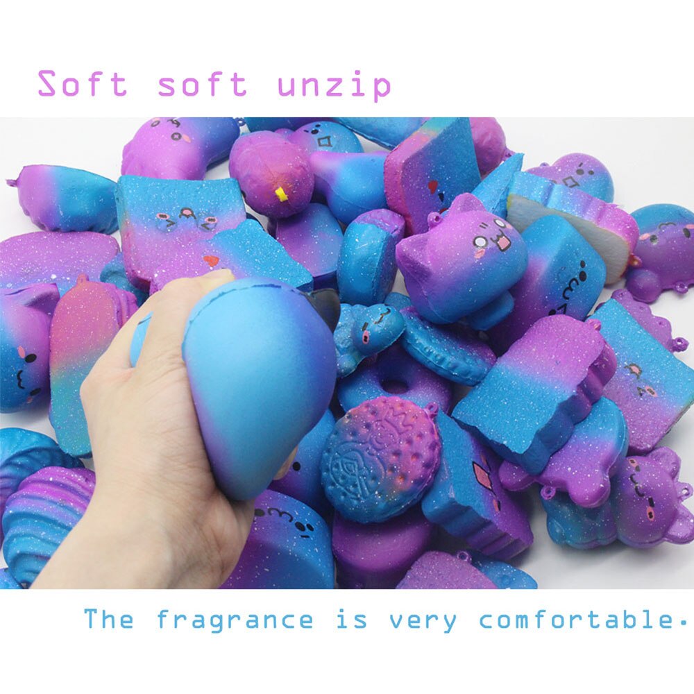 30Stck PU sternenklar Himmel squishy Langsam Rebound Dekompression Brot Spielzeug tücher Anti-betonen Spielzeug squishies spielzeug für freundlicher und erwachsene