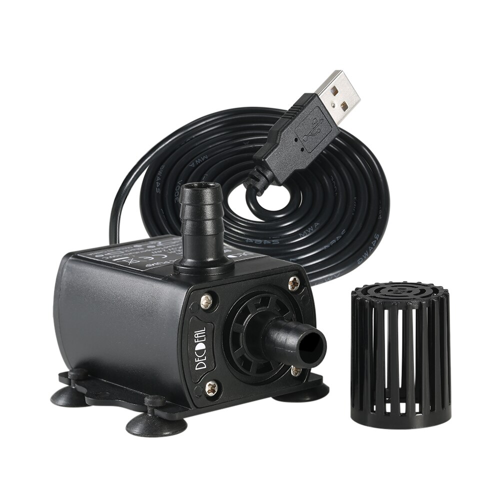 Mini Water Pump 5V 4.8W Ultra-quiet Brushless Waterproof Submersible Fountain Aquarium Circulating 300L/H Lift USB Water Pump