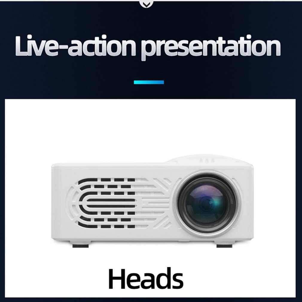 Home Mini Projector Portable Home Entertainment Projector Home Theater 320*240 Pixels Supports 1080P HDMI USB Media Player