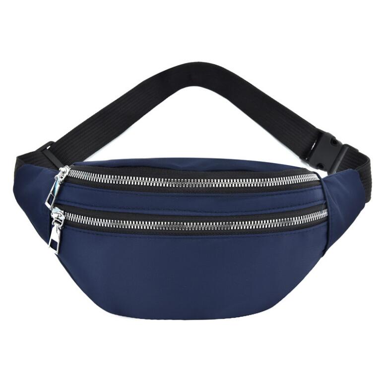 2020 senhoras femininas pacote de cintura com zíper bolsa de ombro crossbody saco de viagem esportiva casual: Azul