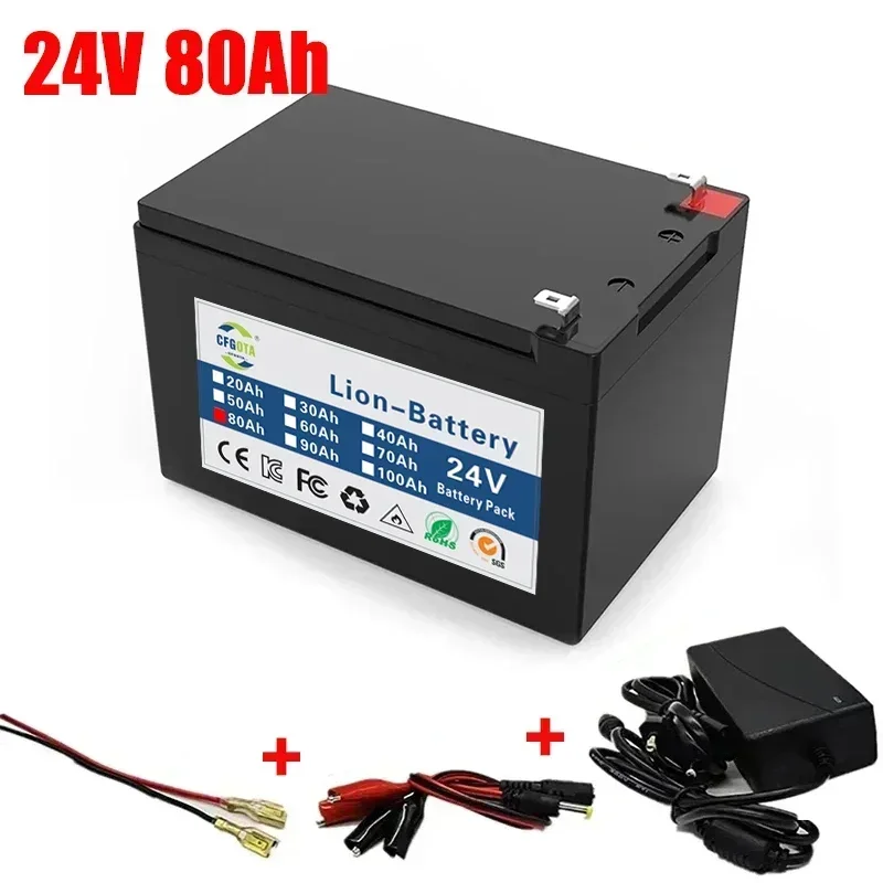 18650 24v 100ah lithium-ion-batteripakke, til solcelleopbevaring med udskiftning, genopladeligt batteri + oplader til elbiler: Lyserød