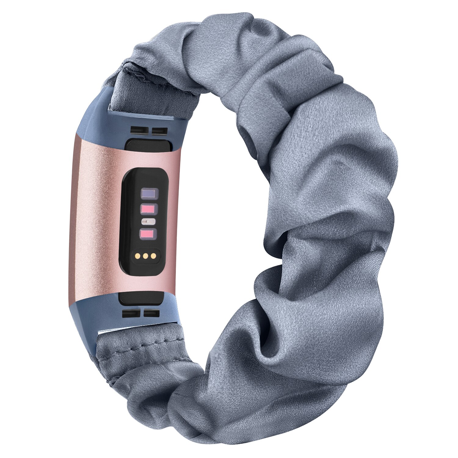 Nuovo cinturino elastico Scrunchie per Fitbit Charge 4 cinturino in tessuto a 3 cinturini cinturino per cinturino Fitbit Charge 3 4: Gray / Size S