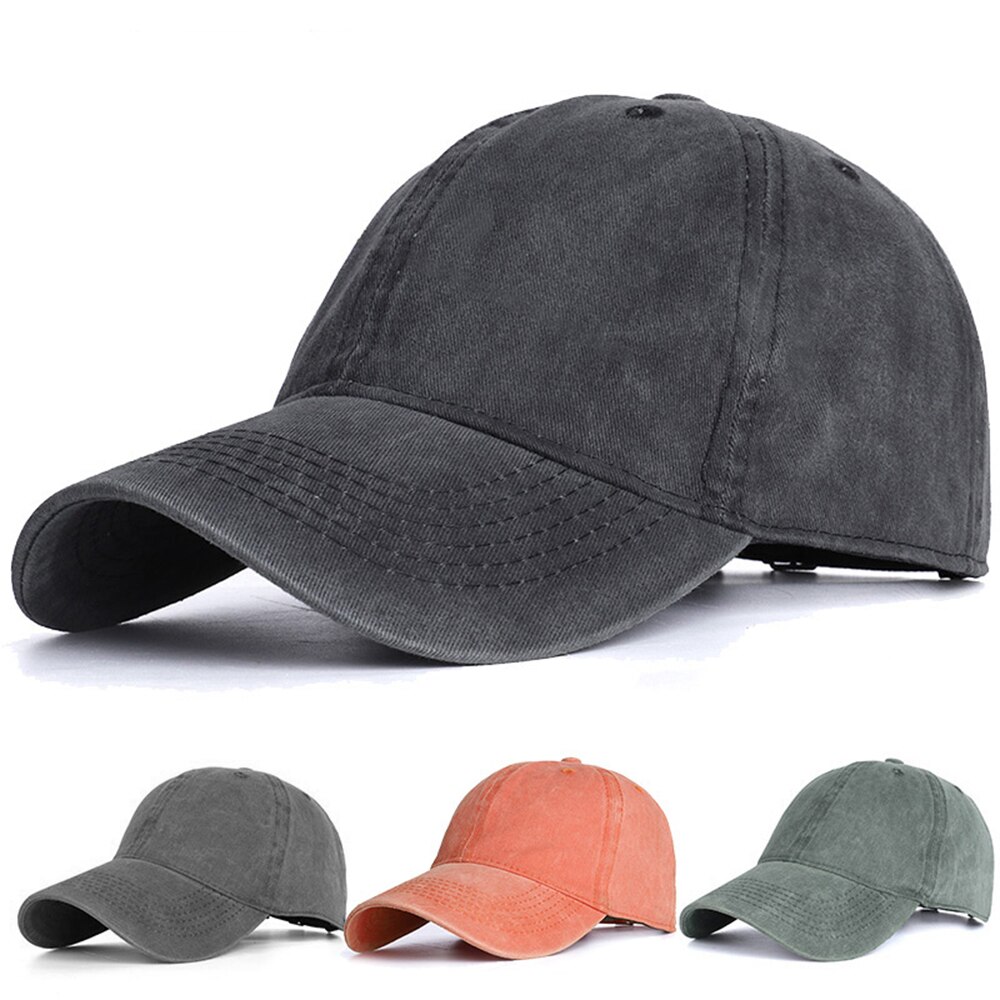 Los hombres de lavado Gorra de béisbol de algodón mujeres Vintage sombrero del Snapback ajustable camionero al aire libre tapas negro sombrero de hueso para papá