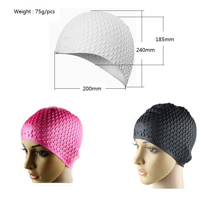 Silicone Swimming Cap Water Drops Adults Swim Pool Hat Waterproof Swim Caps Ear Protection Long Hair Unisex Bathing Hats