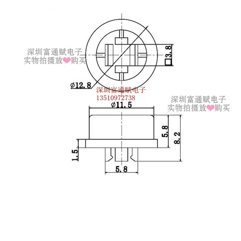20 pcs A24 switch cap 12.8 MM * 7.8 MM binnenste gat 3.8 MM tact switch ronde zwart blauw rood voor vierkante kop druk schakelaar 12*12