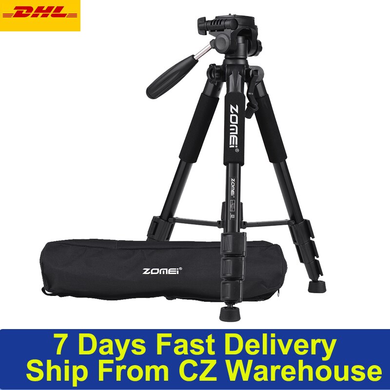 ZOMEI Q111 Tripod Lightweight Portable Aluminum Alloy Camera Travel Tripod with Quick Release Plate/ Carry Bag for DSLR Camera