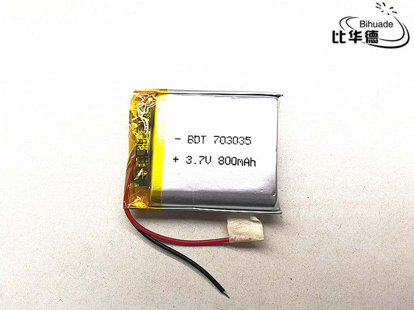 1pcs/lot 3.7V 800mAh 703035 Lithium Polymer Li-Po li ion Rechargeable Battery cells For Mp3 MP4 MP5 GPS PSP