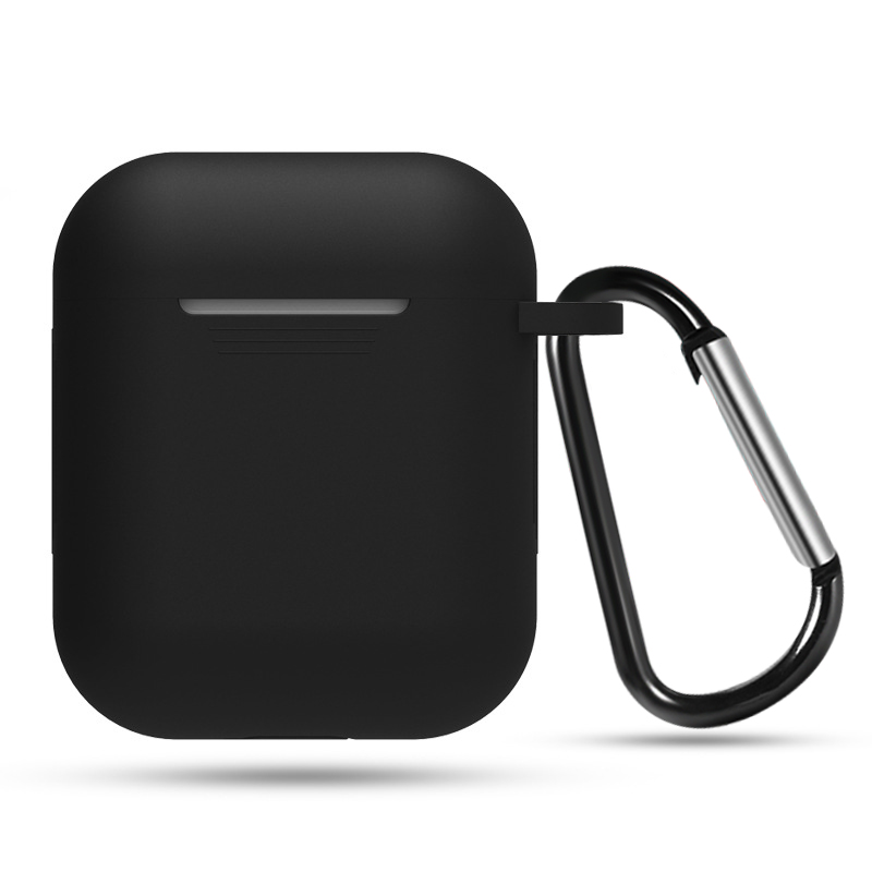 Funda de silicona suave para Apple Airpods funda de auriculares a prueba de golpes para AirPods accesorios de auriculares Fundas protectoras ultrafinas: Black