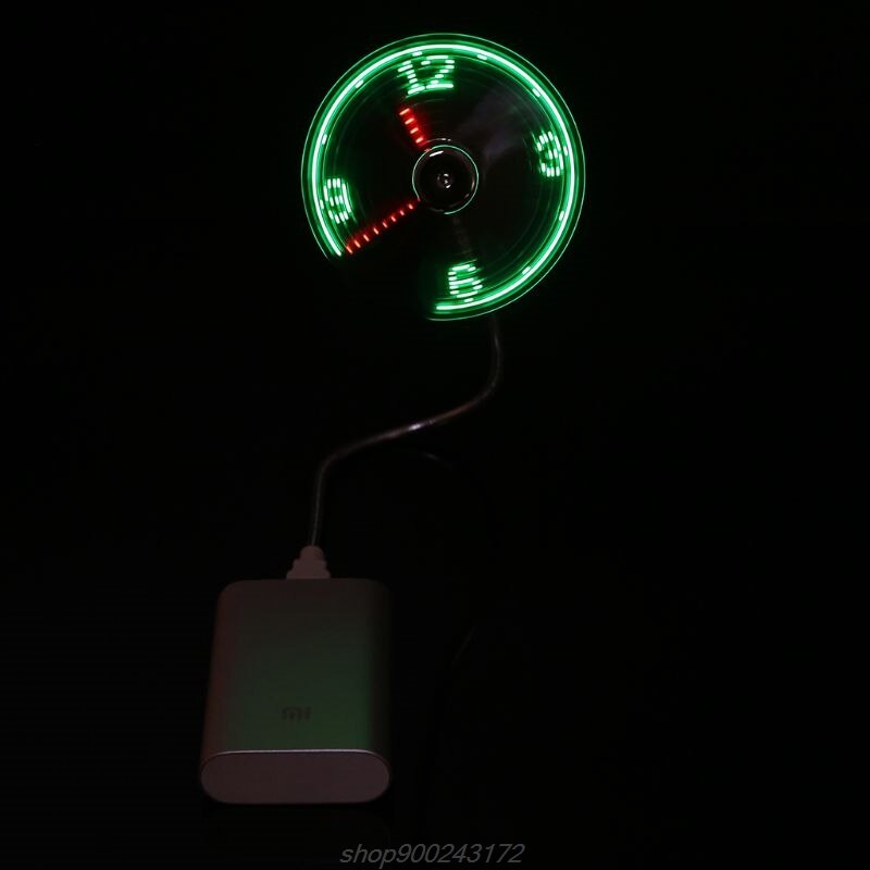 Flexible USB cuello de ganso reloj LED ventilador con visualización en tiempo Real para Notebook PC F18 21 . Exclusivo.