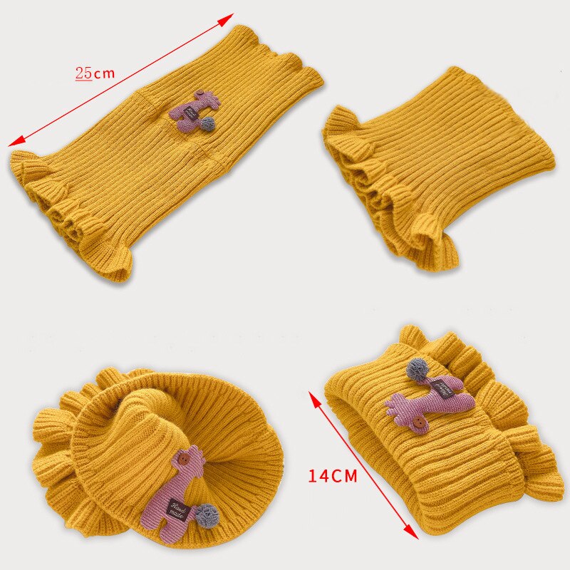 Winter Casual Baby Girls Scarf Children Knitted Neck Warmer Boy Cartoon Warmer Crochet Cowl Collar Kids Outdoor Neckerchief