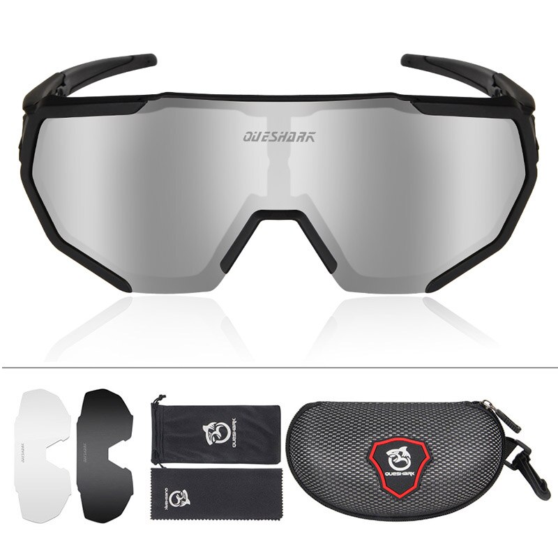 Lunettes De Soleil Cyclisme Polarisées Wonderflower – Noir/Rouge, Protection UV400