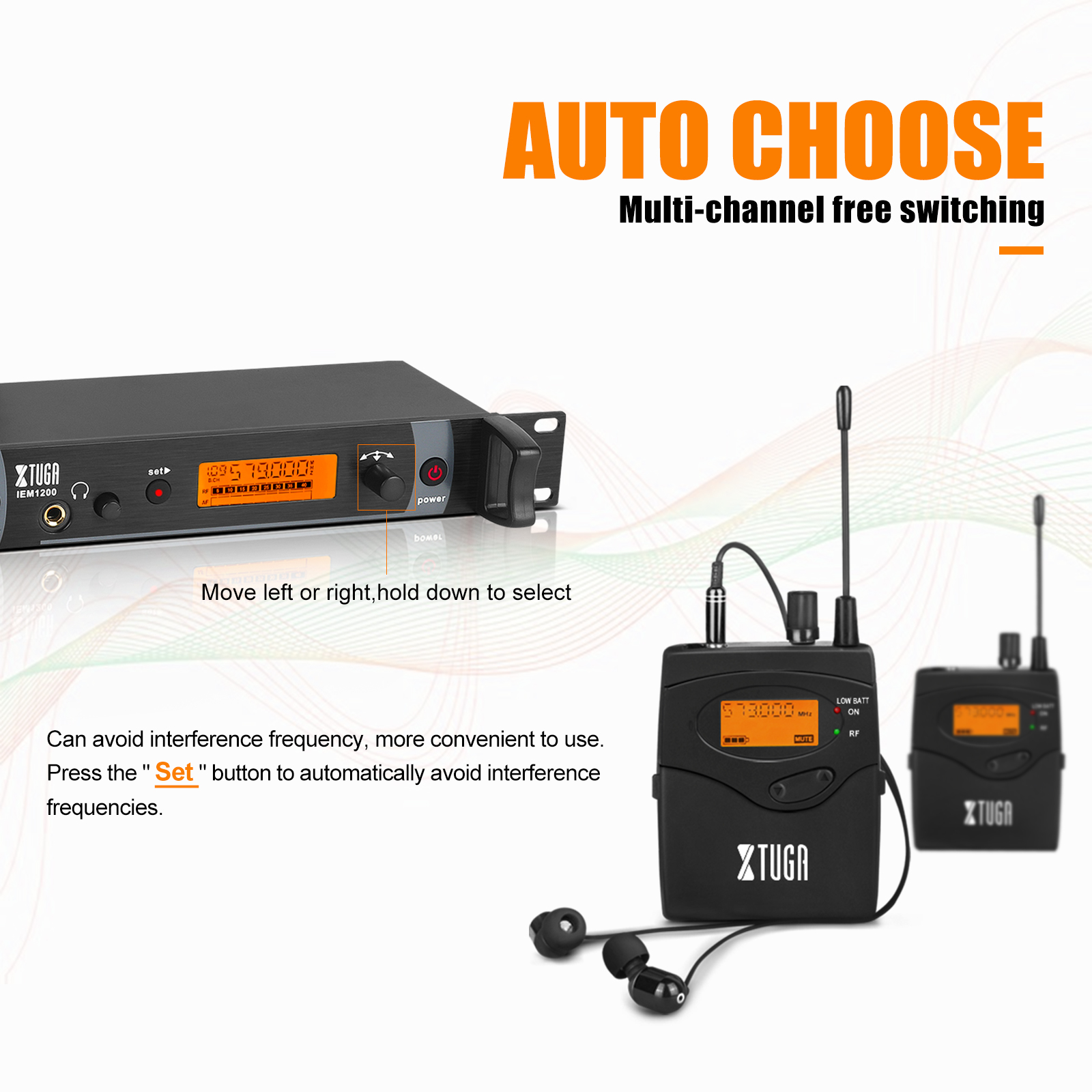 XTUGA IEM1200 transmisor individual Bodypack puesta en escena reunión sistema de monitoreo inalámbrico sistema de Monitor inalámbrico en la oreja