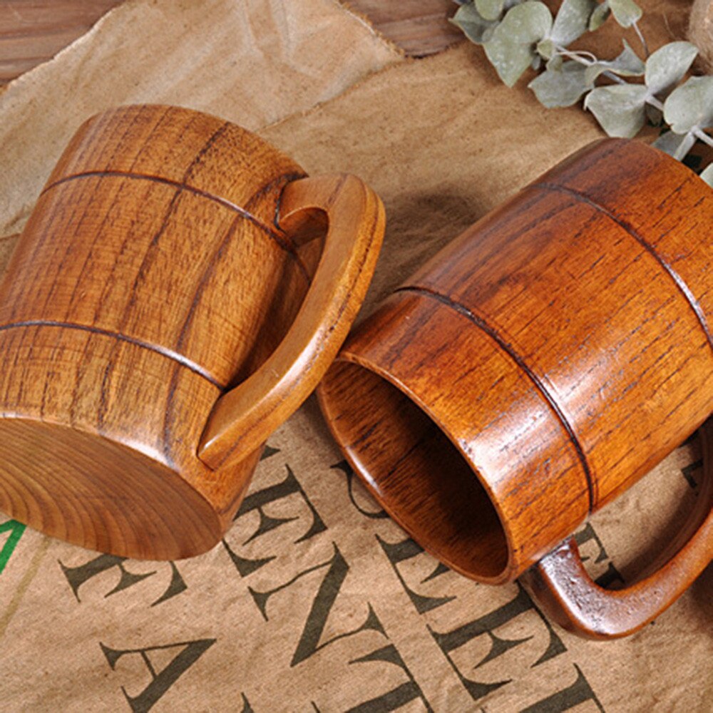 Jujube Wood Cup Primitive Handmade Natural Spruce Wooden Cup Breakfast Beer Milk Drink Green Tea Cup water bottle @Q