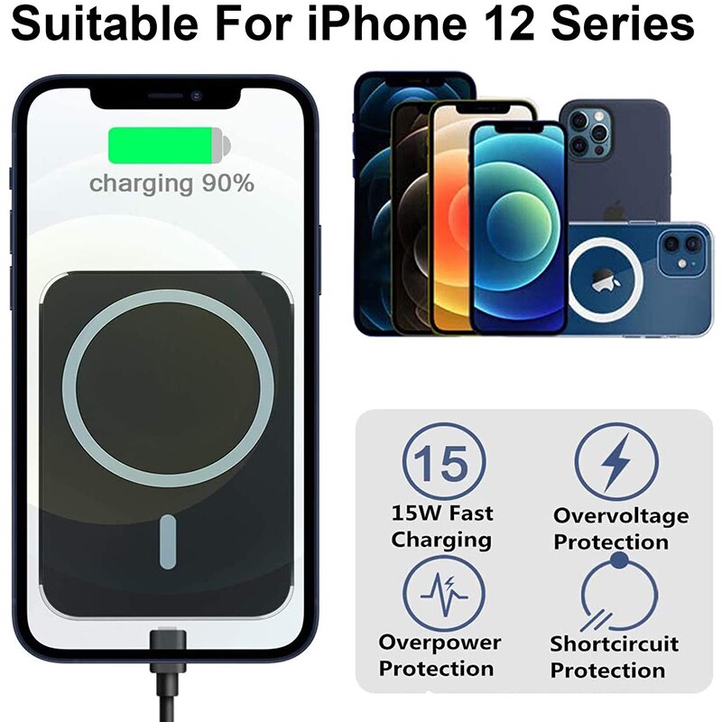 For Macsafe Charger Car 15W Fast Magnetic Wireless Charger For iPhone 13 12 Pro Max Mini Macsafing Car Mount carregador sem fio