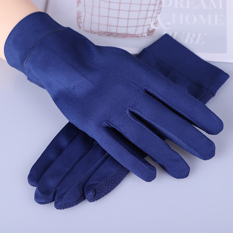 ¡Novedad de ! Guantes de conducir para mujer, Guantes antideslizantes de poliéster con pantalla táctil UV, Guantes transpirables para mujer: Azul