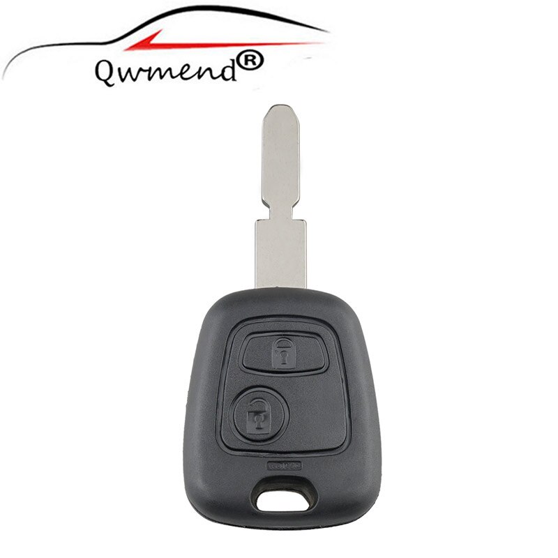 Qwmend 2- painikkeinen älykäs autonavaimen kuori citroen  c1 c4: lle peugeot 106 107 207 307 407 206 306 406 auton kaukosäätimen avaimen kotelon kansi: Ne78 terä