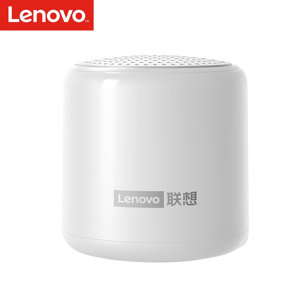 Originele Lenovo L01 Bluetooth Speaker Draagbare Outdoor Luidspreker Draadloze Mini Column 3D Stereo Muziek Surround Bass Box Mic: WHITE