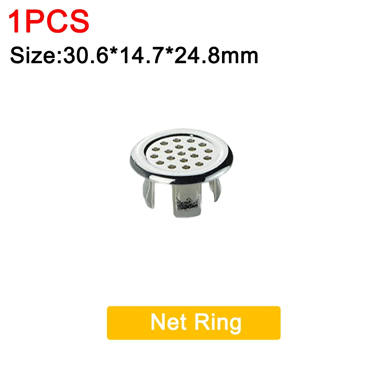 1/4Stck runde Spüle Überlauf abdeckung Becken Wasserhahn See verkleidung Hohl waschbecken Überlauf Ring für Küche Schlecht Dekoration Lieferungen: Weiß