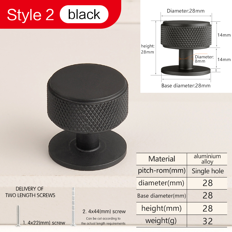 Round Furniture Handles Cupboard Door Cabinet Wardrobe Knob Cupboard Dresser Single Hole Handle Aluminium Alloy: 4XL / transparent