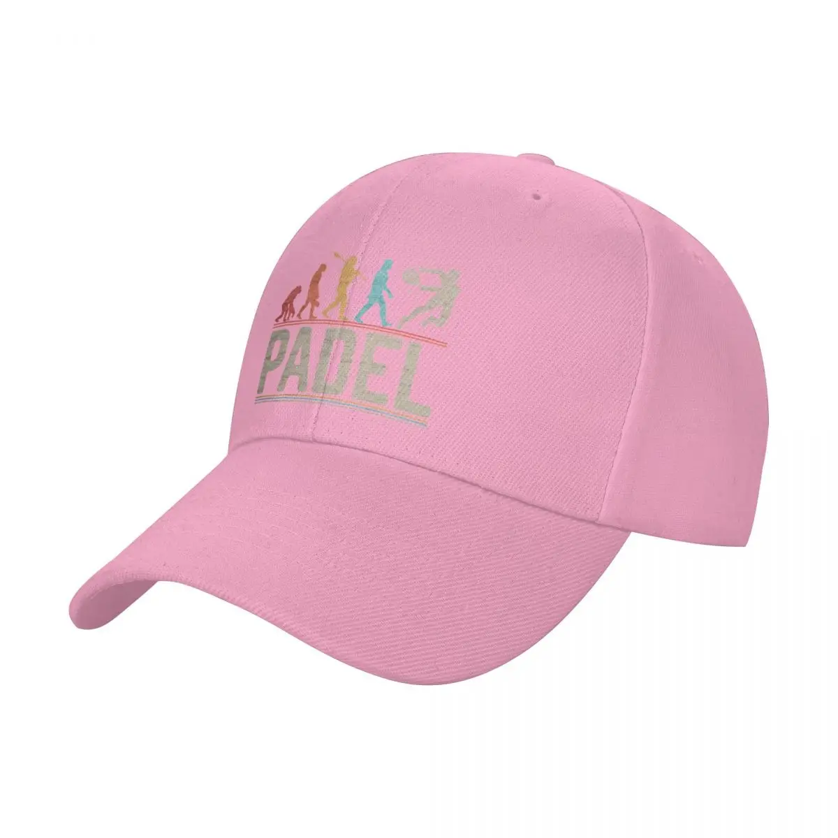 Padel Evolution of Man Vintage Funny Padel First Baseball Cap, Christmas Hat, Beach Hat for Men, Women's Caps: Rose