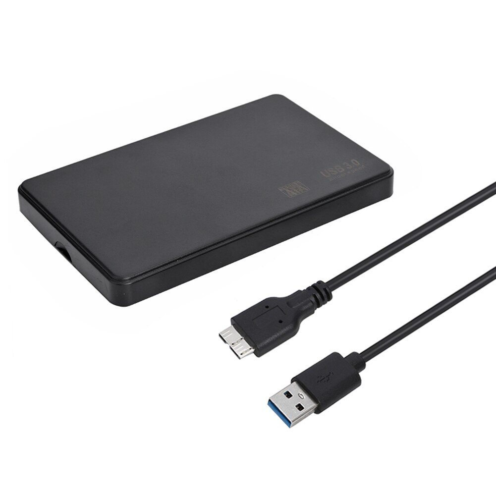 HDD Case with USB Cable Pouch USB 3.0 Hard Drive Mobile Case 2.5 inch HD Enclosure Super Speed for Windows