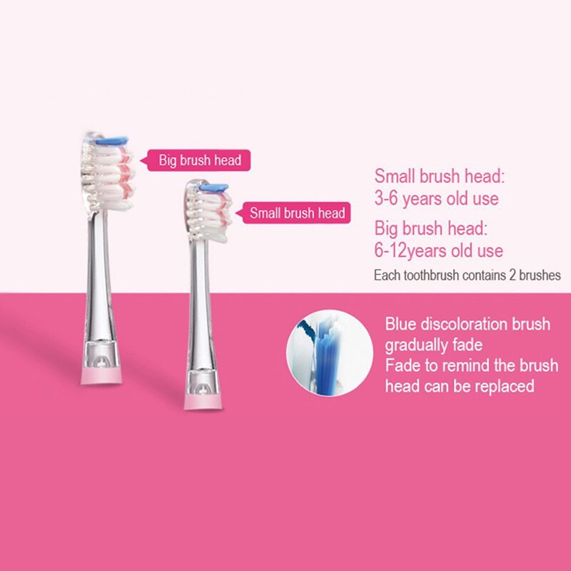 Seago-cepillo de dientes eléctrico para niños, linterna LED de colores, 16000 golpes, resistente al agua, alimentado por batería