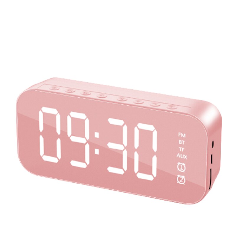 alarm clock Wireless bluetooth speaker Music Player with LED Time Display Clock Alarm TF TM Tempeture rechargeable battery: 1