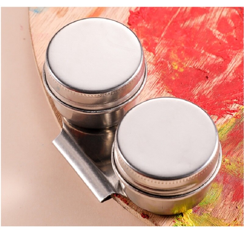 Tubos de acero inoxidable para pintura al óleo, botes de aceite de 2 colores, herramientas de arte para pintar y dibujar: Double