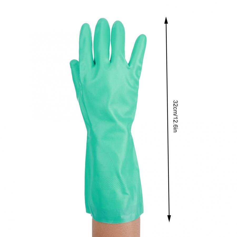 Guanti 5 coppie Riutilizzabile Guanti di Nitrile Resistente Ai Solventi Alcali Antiacido Casa Laboratorio di Lavoro A Mano Guanto di Protezione 32 centimetri di Lunghezza