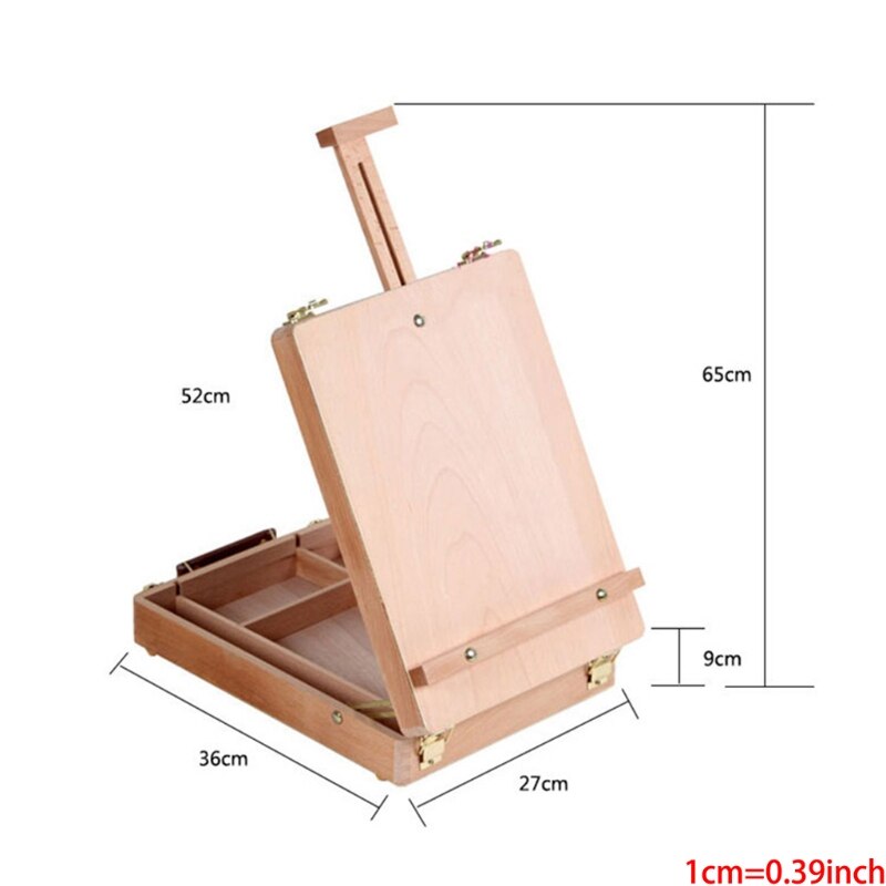 Boîte à croquis de Table réglable, Palette de peinture de chevalet Portable pour artiste en bois, étui de bureau L41E