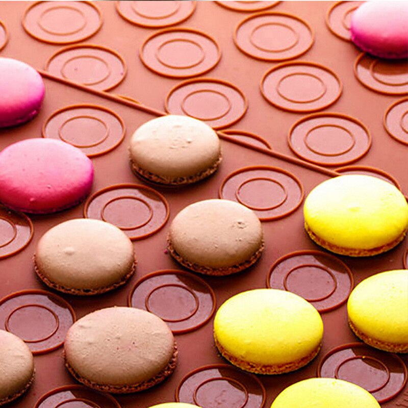 Makron sett macaron silikon matte non-stick bakeform sett 48 kapasitet macaron pot kake dekorere forsyninger hjem