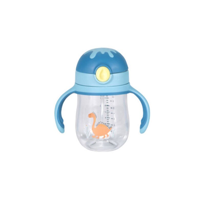 Baby Bottle Feeding Drinking Cup Children's Straw Cup With Handle Gravity Ball Anti-choke Handle Lanyard Two-water Cup