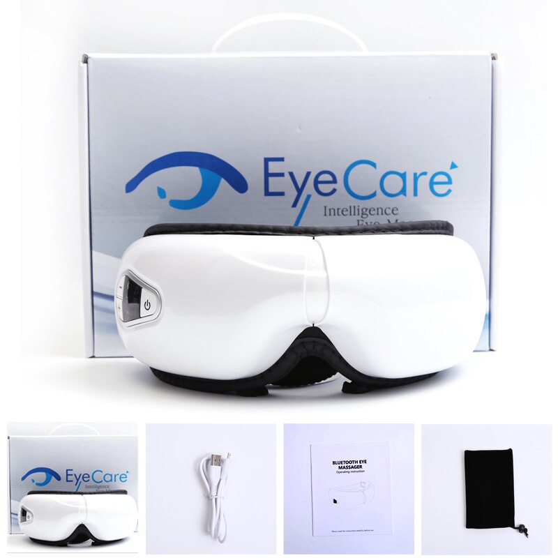 Electric Vibration Eye Massager Smart air pressure Heated Goggles Anti Wrinkles Health Care Tools Bluetooth-compatible Eye Relax: WITH BOX