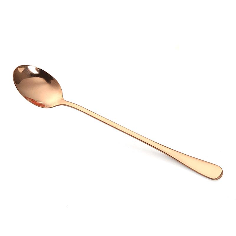 ! Colorful Long Handle Spoon Stainless Steel Coffee Tea Spoons Tip Head Tableware Beauty Mugs Spoons Soup Spoon Kitchen Tools