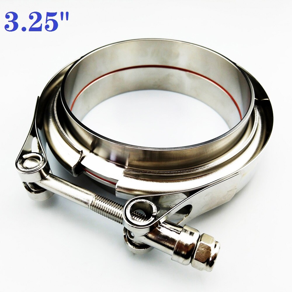 ZUCZUG1.5-5.0" Stainless steel V band clamp with sealing ring Aluminum flange kit for exhaust pipe clamps: 3.25inch