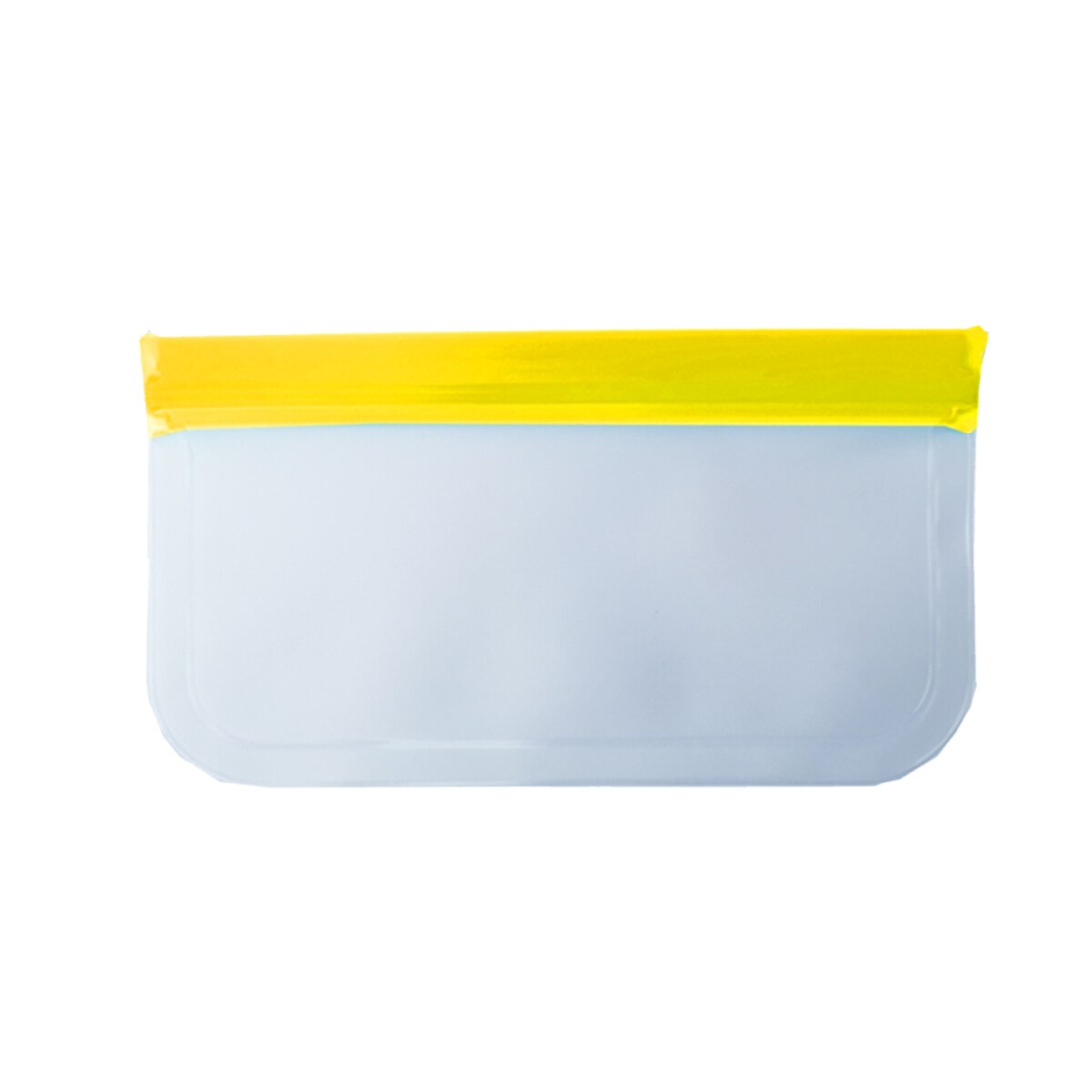 Silicone Food Storage Containers Leakproof Reusable Containers Stand Up Zip Closure Bag Fresh Cup PEVA Food Storage Bag: 21.5x12cm yellow