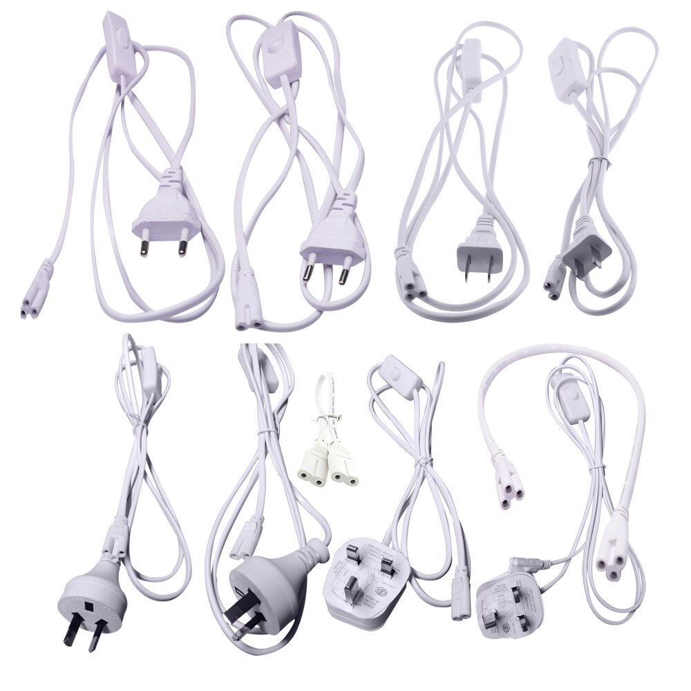 T5 T8 Elektrische Draad Connector 1ft 2ft 3ft 4ft Drie-Fase 3 Pin 2 Pinpower Cord Verlengkabel Voor led T5 T8 Geïntegreerde Buis