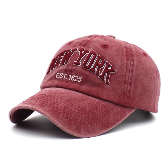 Nyeste newyork, unisex baseball cap, retro baseball hat, broderet med bogstaver, ny: Rød