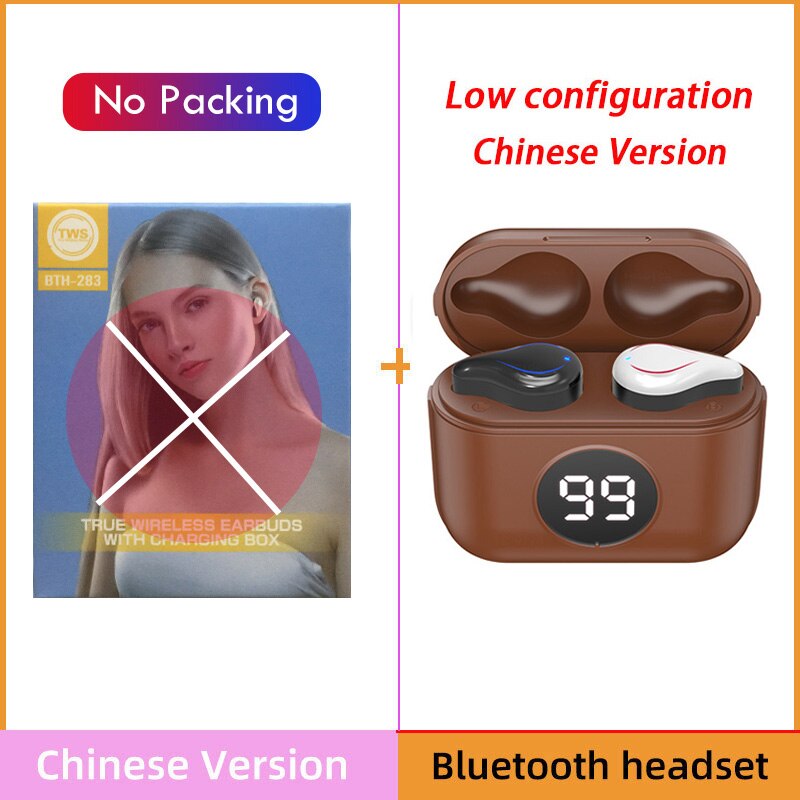 H & Een Bluetooth 5.0 Koptelefoon Draadloze Hoofdtelefoon Led Display Sport Waterdichte Draadloze Koptelefoon Oordopjes Headset Met Microfoon: D