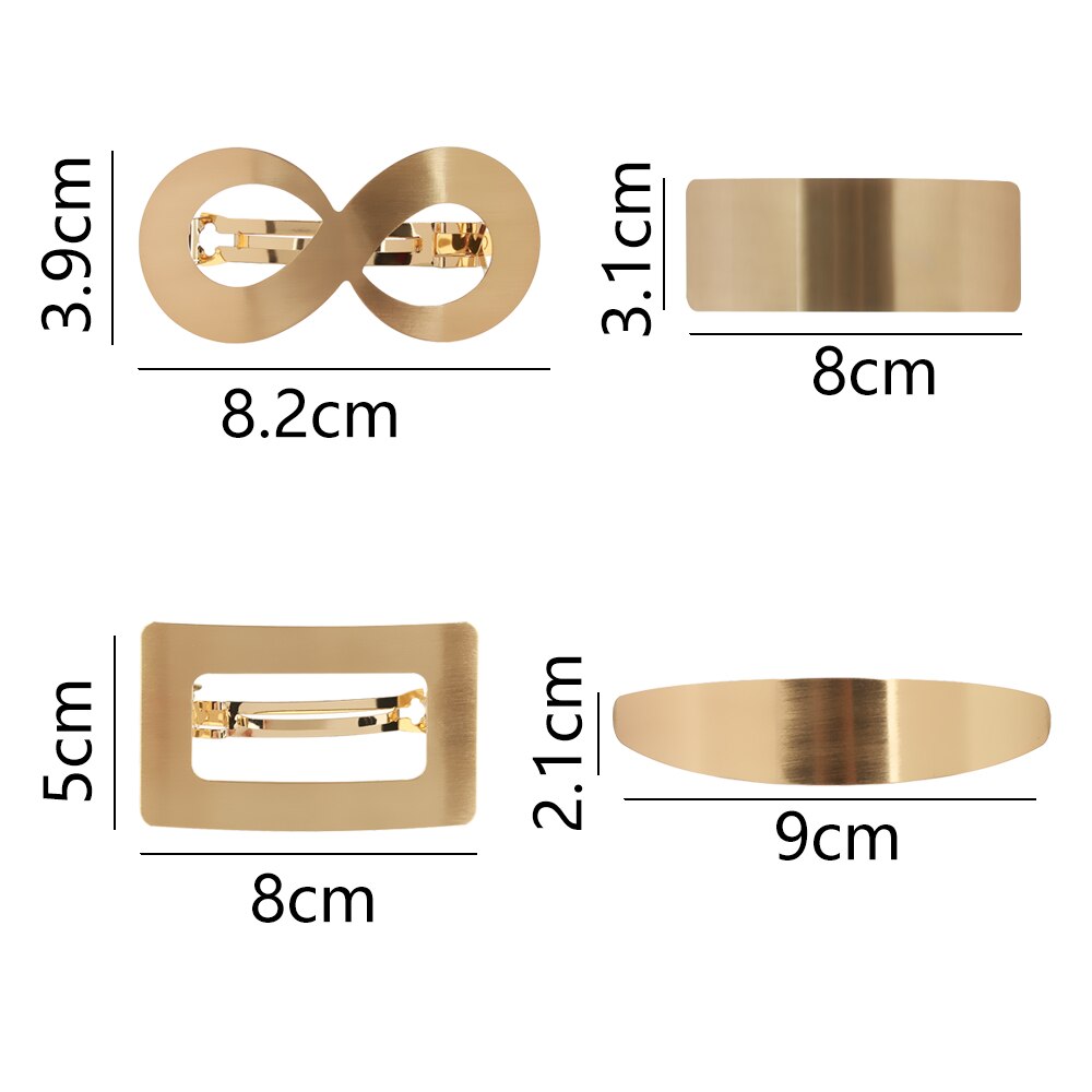 1PC European and American Style Woman Metal Hair Clip Lazy Wind Geometry Hair clip Horsetail Clip Girls Hair Styling Accessories
